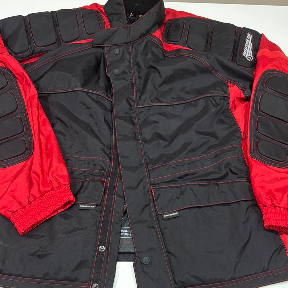 Black and Red Performance Motorcycle Jacket with Reinforced Padding